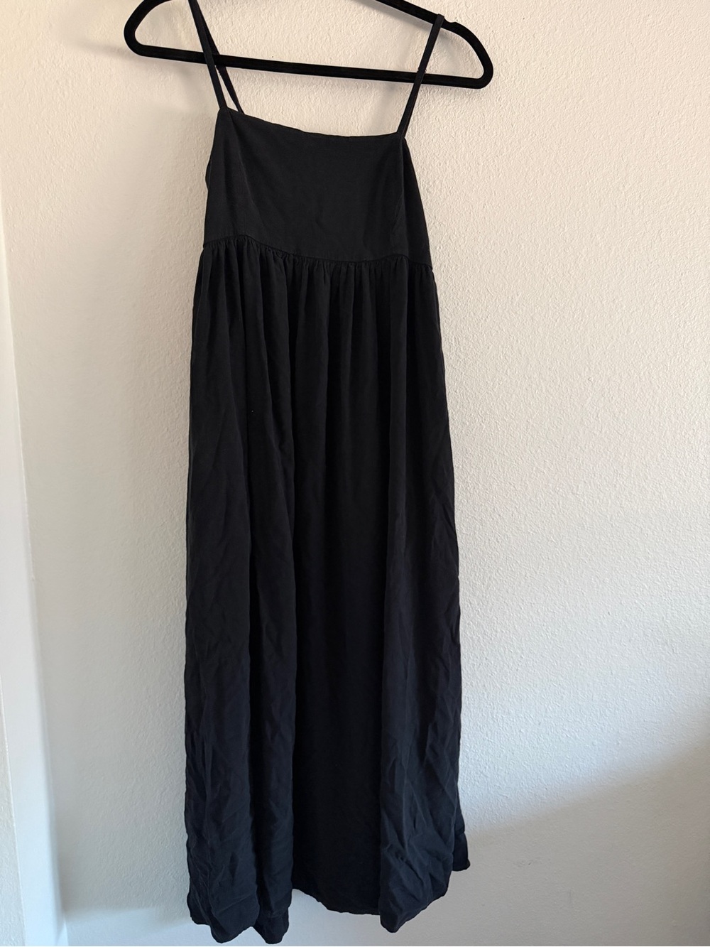 Natural Life Midi Dress Black Linen Blend Classic Boho